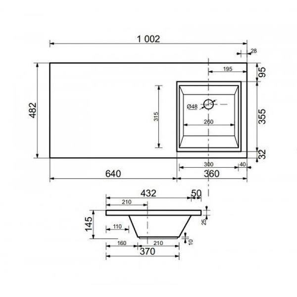 Раковина Style Line Estetus Даллас 100 R СС-00002392 правая