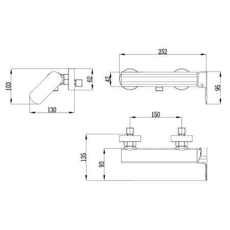 Смеситель для душа AQUAme Monza AQM6313GM