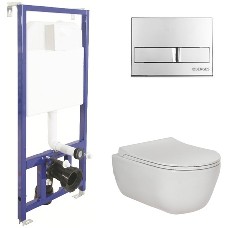 Комплект унитаза с инсталляцией Berges Wasserhaus Ego Rimless 047213