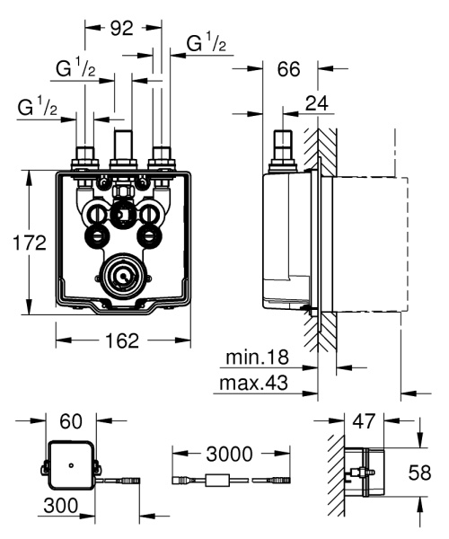 Встраеваемый механизм GROHE Eurosmart Cosmopolitan E 36459 000 (36459000)