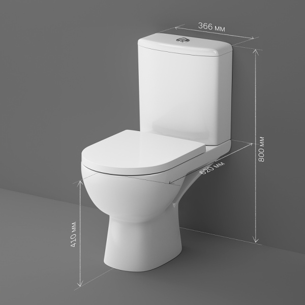 Унитаз-компакт с сиденьем микролифт AM.PM Sunny FlashClean C85C8600SC