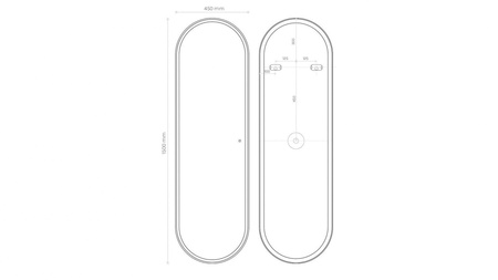 Зеркало с подсветкой и часами Art&Max Catania AM-Cap-450-1500-DS-F
