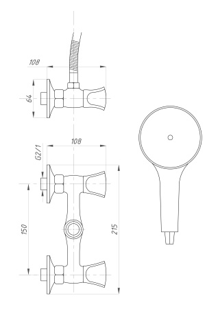 Смесителья для душа ПСМ-Профсан PSM-179-38