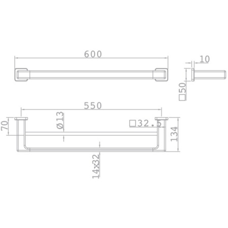 Полотенцедержатель двойной 60 см Teka Formentera 170770200