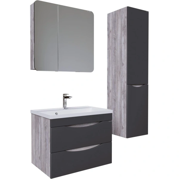 Зеркало-шкаф (82х77) Grossman Талис 208009 левый, бетон пайн