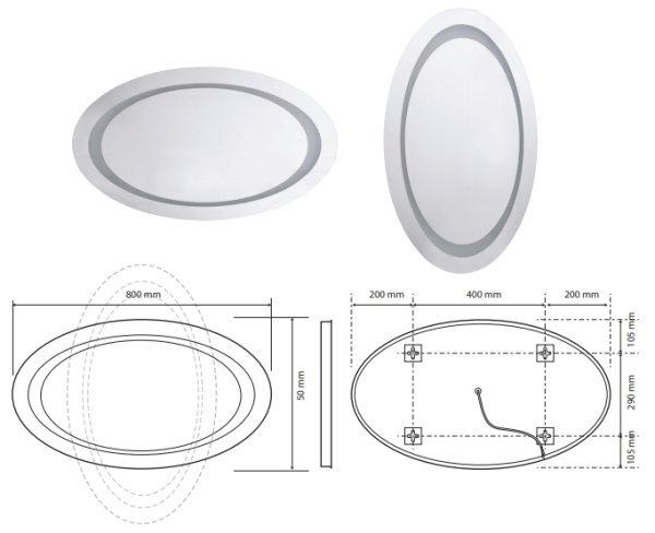 Зеркало Bemeta Hotel 128301019