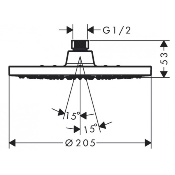 Верхний душ Hansgrohe Vernis Blend 200 1jet Green 26093000, хром Верхний душ Hansgrohe Vernis Blend 200 1jet Green 26093000, хром