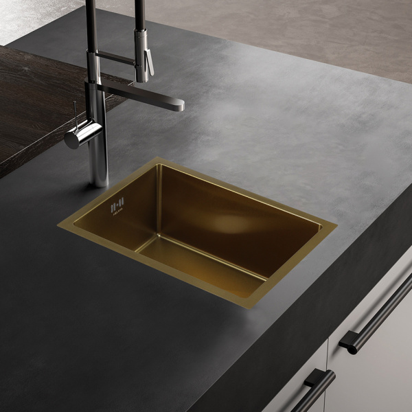 Кухонные мойки:(51х38х22) MELANA ProfLine D5138HG, золото