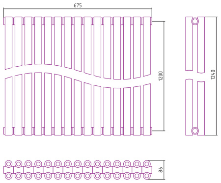 Полотенцесушитель Водяной Сунержа Эстет-00 (120х67) 15 секций Золото 03-0332-1215