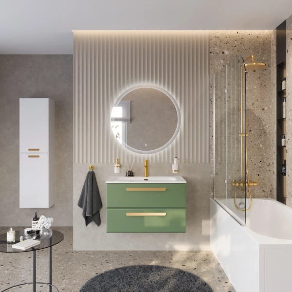 Тумба под раковину Cezares ECO-CER-N-800-2C-SO-PS-P Фисташковый Софт без ручек