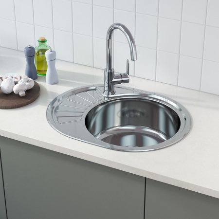 Кухонная Мойка, нержавеющая сталь, полированная, Suno, IDDIS, SUN60PRi77, сталь