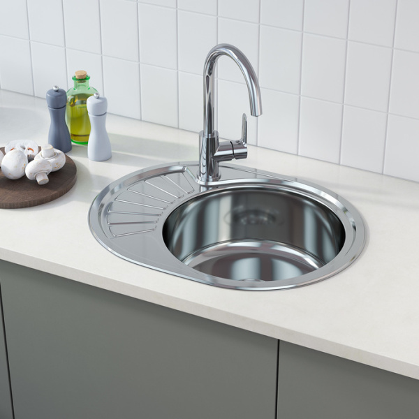 Кухонная Мойка, нержавеющая сталь, полированная, Suno, IDDIS, SUN60PRi77, сталь