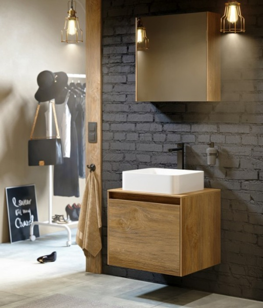 Тумба под раковину Aqwella Mobi (60 см) MOB0106W+MOB0706W