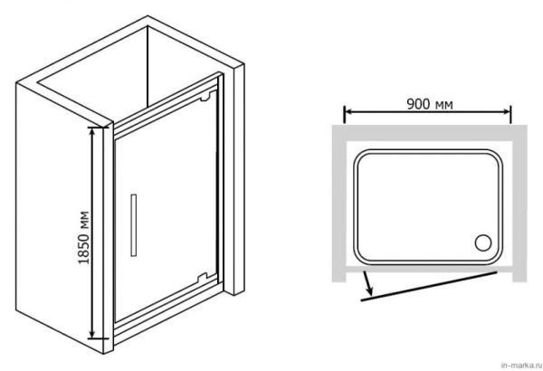 Душевая дверь в нишу RGW PA-05 Br 12080508-47