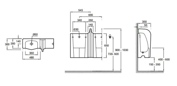 Писсуар Jacob Delafon MURALE 2 EN498-00