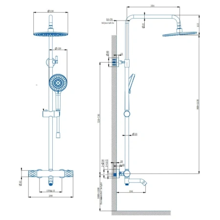 Душевая система с изливом Arrow AG3317SHU1CP хром