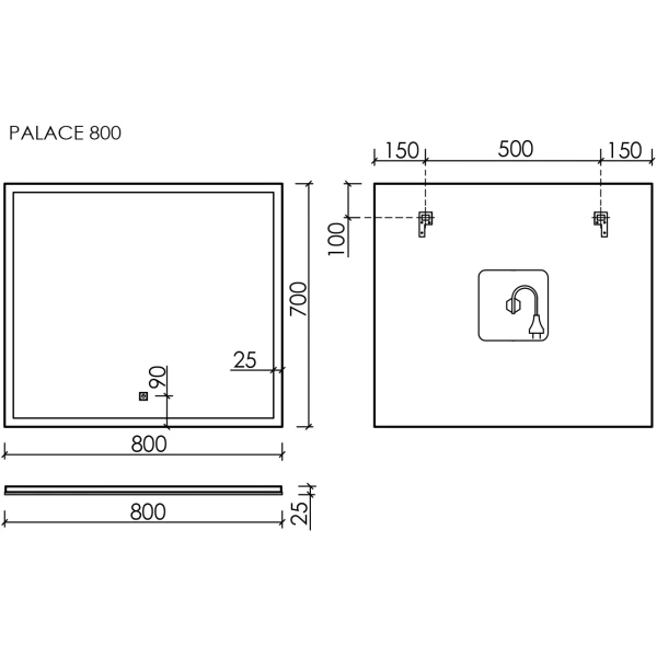 Зеркало с подсветкой  Sancos  Palace (80х70) PA800