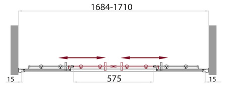 Душевая дверь (170х185) BelBagno UNO-BF-2-170-M-Cr