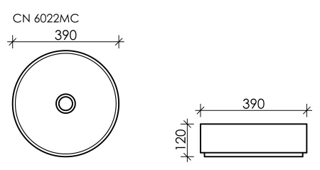 Раковина накладная (39х39) Ceramica Nova ELEMENT CN6022MC