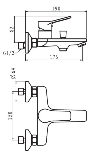 Смеситель для ванны ESKO Dubai Black DI 54 B
