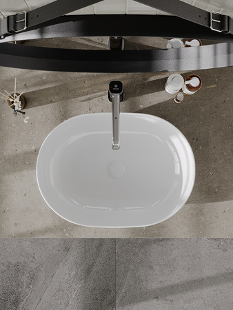 Раковина накладная (48х35,5) Orange  B05-480W белый глянец