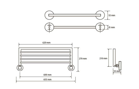 Полочка для полотенец откидная Bemeta Omega 104205152