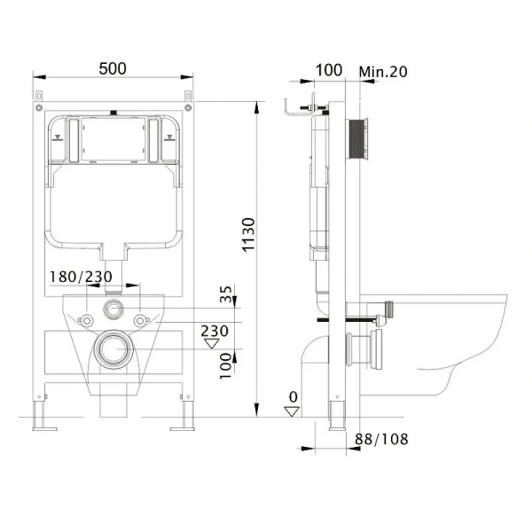 Комплект унитаз с инсталляцией Set AQUATEK ВЕГА Easy Fix