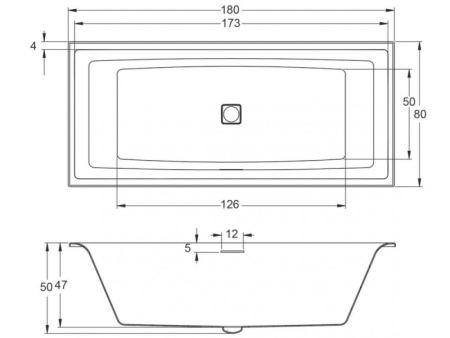 Ванна акриловая Riho Still Square LED (180x80) B099005005