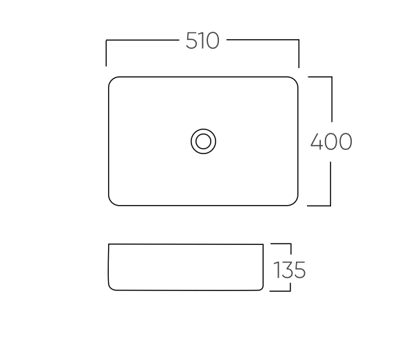 Накладная раковина (51х40) Bronze de Luxe LACIO  1073M