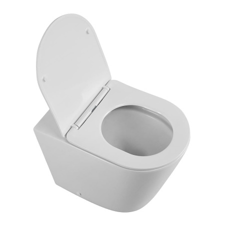 Унитаз приставной безободковый BelBagno FLAY-R BB1003CBR/SC с сиденьем микролифт