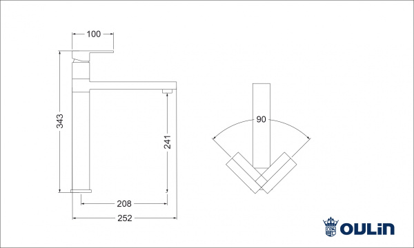 Смеситель для кухни Oulin OL-8015