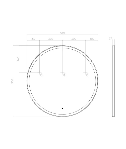 Зеркало с подсветкой (90x90) Vigo Cosmo z.COS.90.Classic