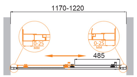 Душевая дверь (120х195) CEZARES MOLVENO MOLVENO-BF-1-120-P-GM