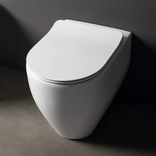 Унитаз приставной безободковый Kerasan Flo 311901 белый, без сиденья