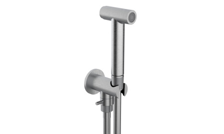 Смеситель с гигиеническим душем Bossini Inox INC010.075 сталь матовый