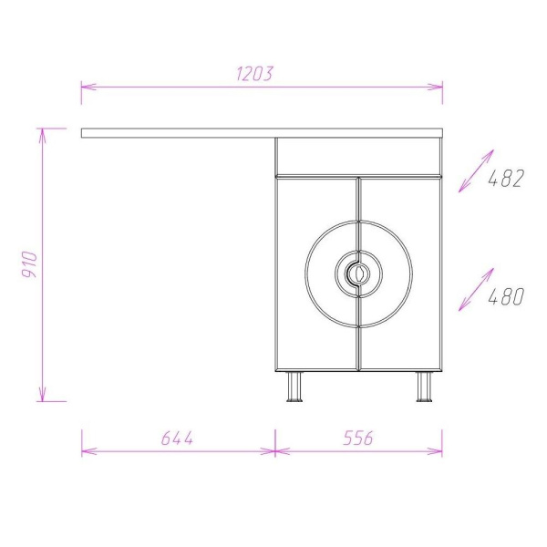 Тумба под стиральную машину Onika Космос 60 106019