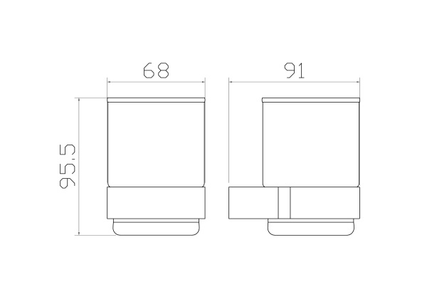 Стакан для зубных щеток с держателем WONZON & WOGHAND CARBON, черный WW-7721
