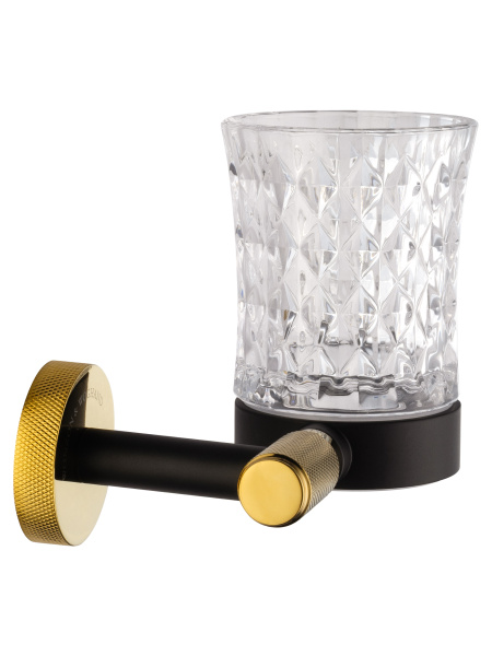 Стакан для зубных щеток с держателем WONZON & WOGHAND MAJESTIC, черный/золото WW-9221