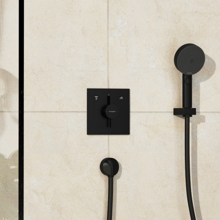 Смеситель для ванны на 2 потребителя Hansgrohe DuoTurn E 75417670 черный матовый