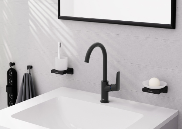 Смеситель для раковины без донного клапана Hansgrohe Logis 71131670 черный матовый