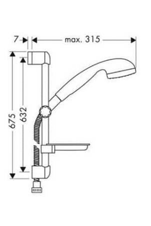Душевой гарнитур HANSGROHE Сroma 1 jet/Unica S 27757000