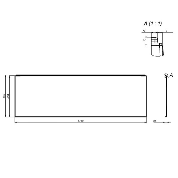 Фронтальная панель для ванны 175 см AM.PM X-Joy W94A-175-075W-P