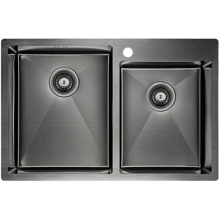 Кухонная мойка Paulmark  Helfer PM237851-GM вороненая сталь