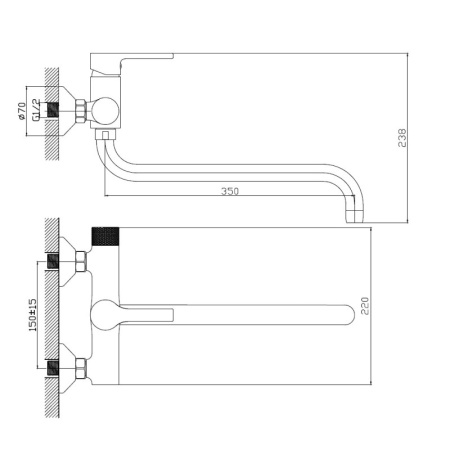 Смеситель для ванны Haiba HB22652-7