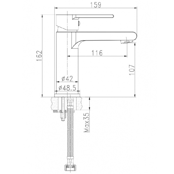 Смеситель для раковины Cersanit BRASKO BLACK черный 63107