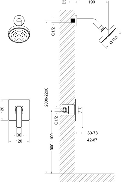Душевая система встроенная Timo Torne хром SX-4379/00SM
