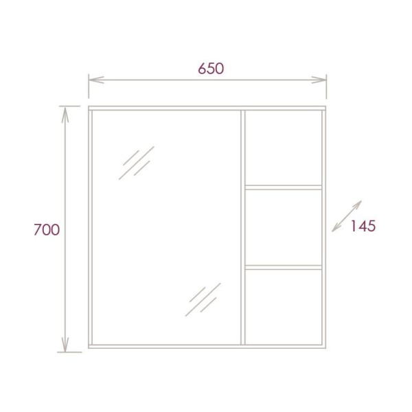 Зеркало-шкаф Onika Девис 65 (65x70) 206542