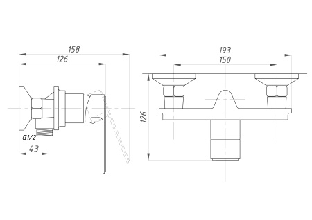 Смеситель для душа  ПСМ-Профсан Серия-600 PSM-600-4