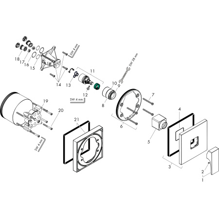 Смеситель для душа Hansgrohe Metropol 32565670 черный матовый