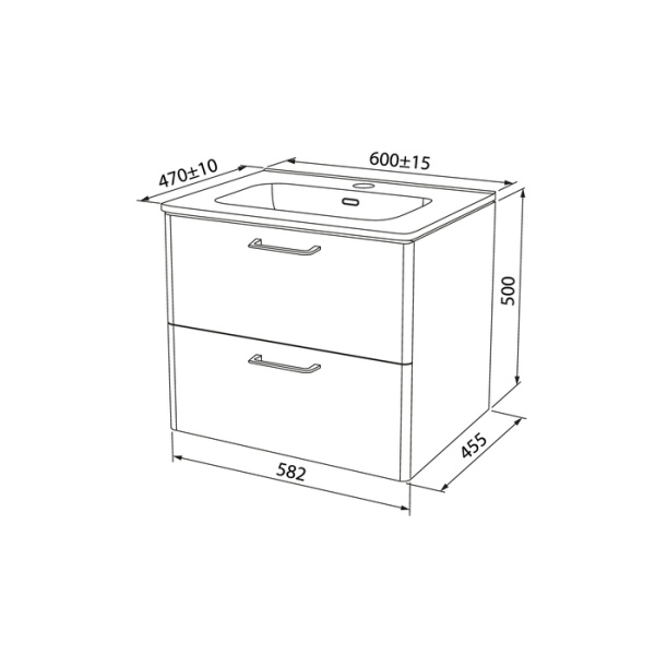 Тумба с раковиной IDDIS Brick 60 подвесная белая (BRI60W0i95K)